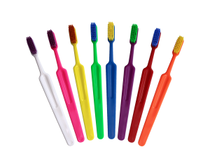 Compact Adult Toothbrush with Colorful Bristles Compact Adult Toothbrush with Colorful Bristles